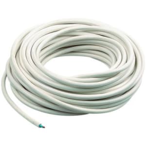 Wickes 2 Core Flexible Round Cable - White 0.75mm2 x 16.5m