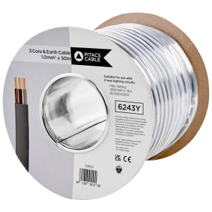 Time 3 Core & Earth Cable - Grey 1.0mm2 x 50m
