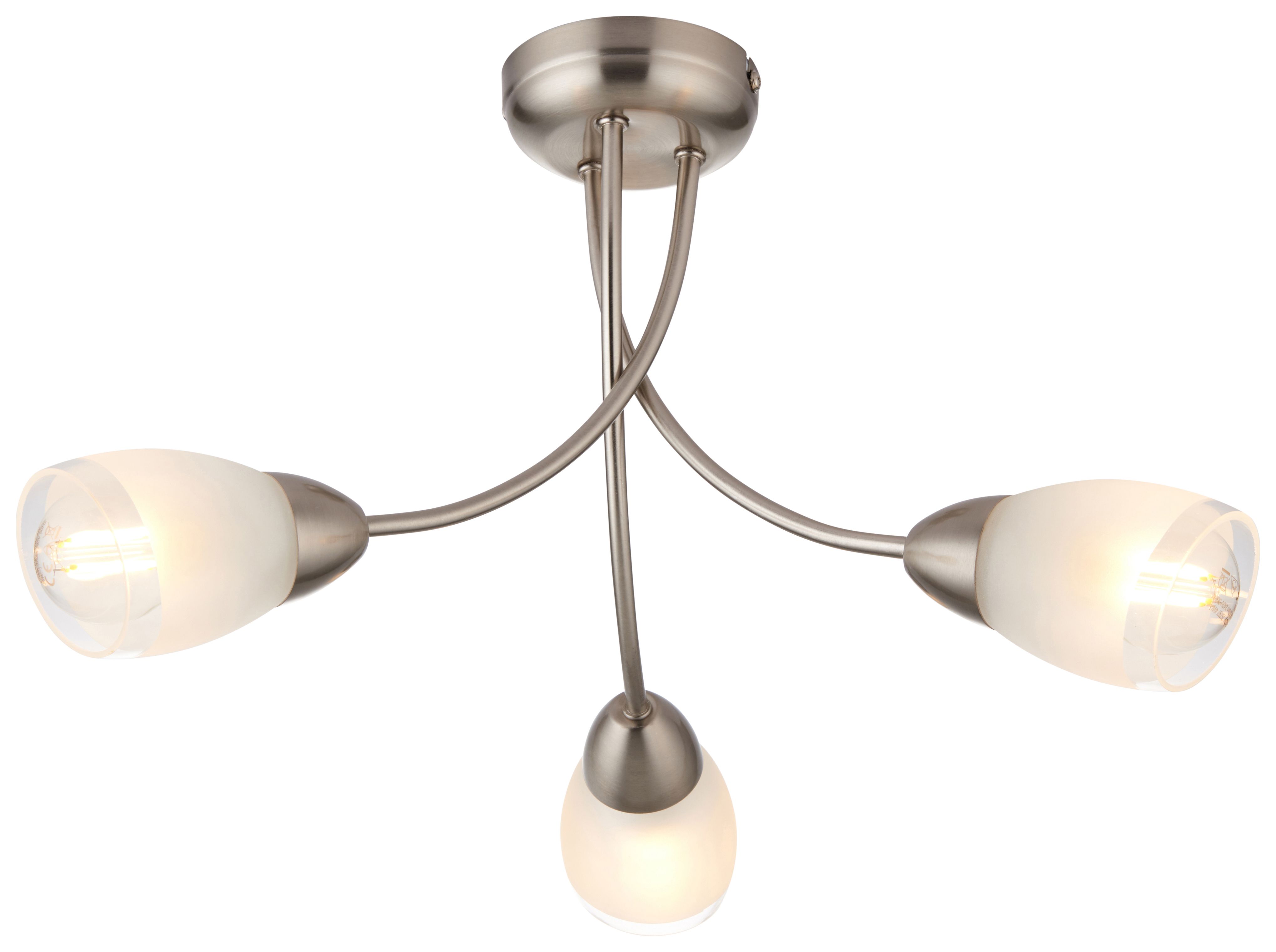 Wickes Monica Glass & Chrome Pendant Ceiling Light - E14