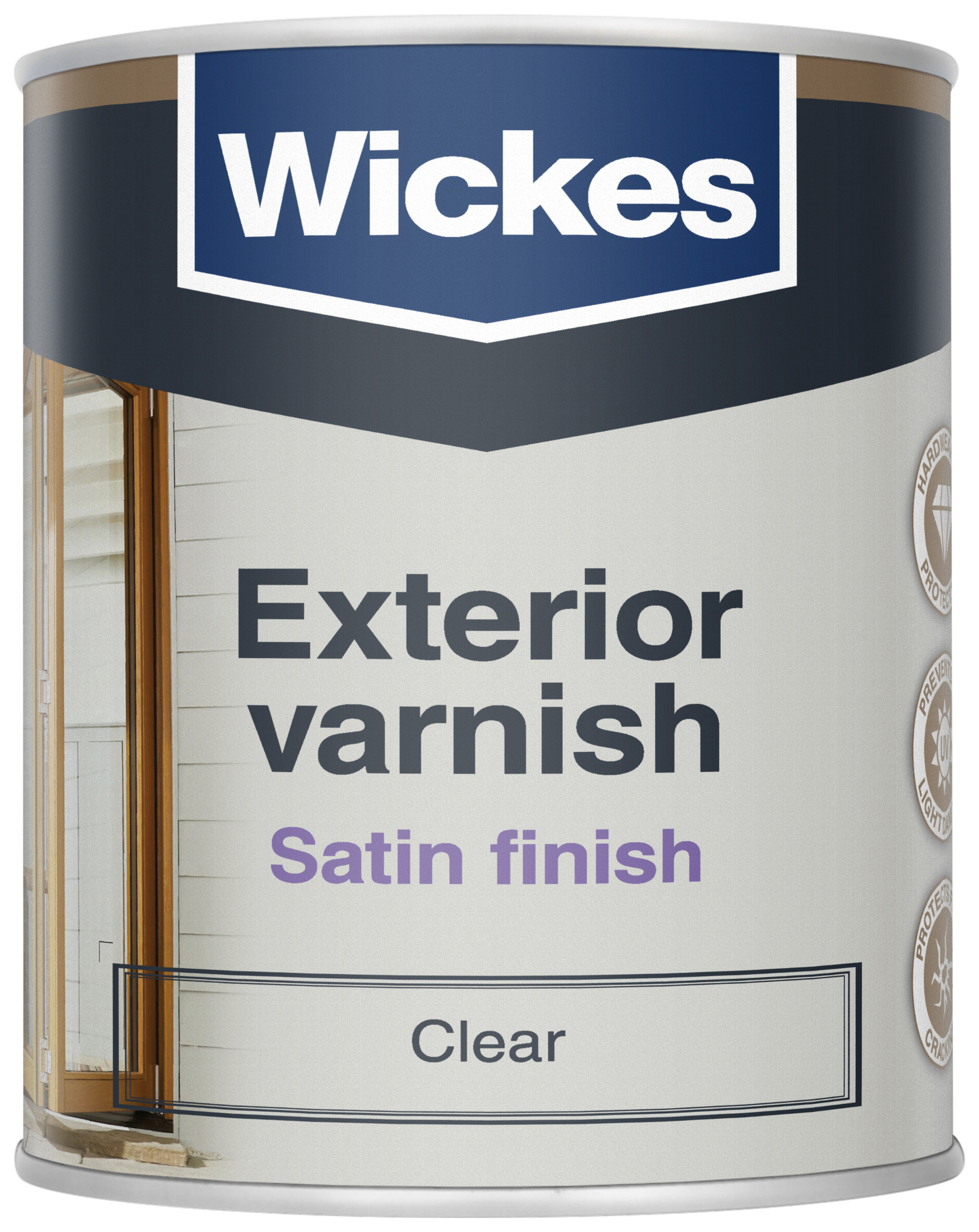 Image of Wickes Exterior Varnish - Clear Satin 750ml