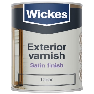 Wickes Exterior Varnish - Clear Satin 750ml