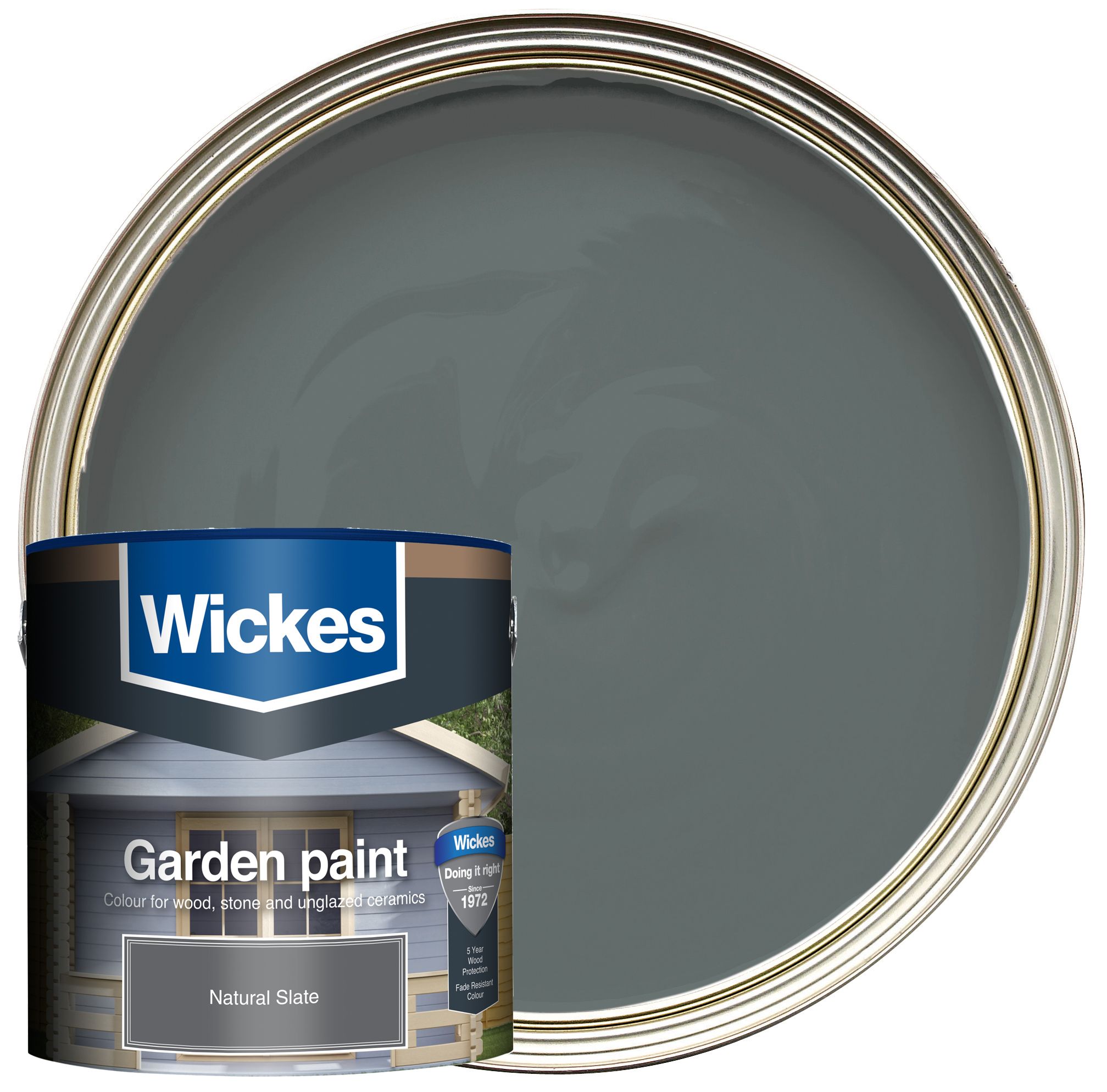 Image of Wickes Garden Colour Matt Wood Treatment - Natural Slate 2.5L