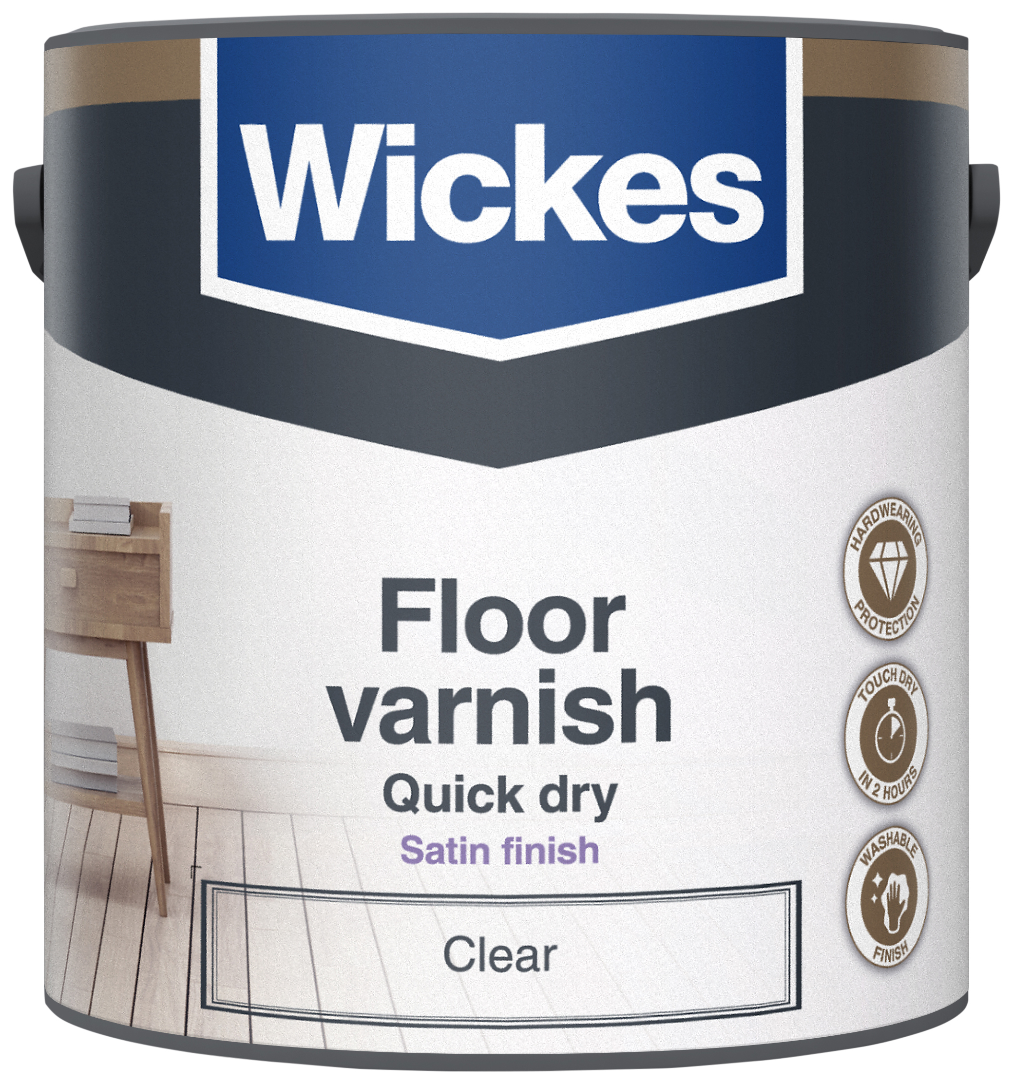 Image of Wickes Floor Varnish - Clear Satin 2.5L