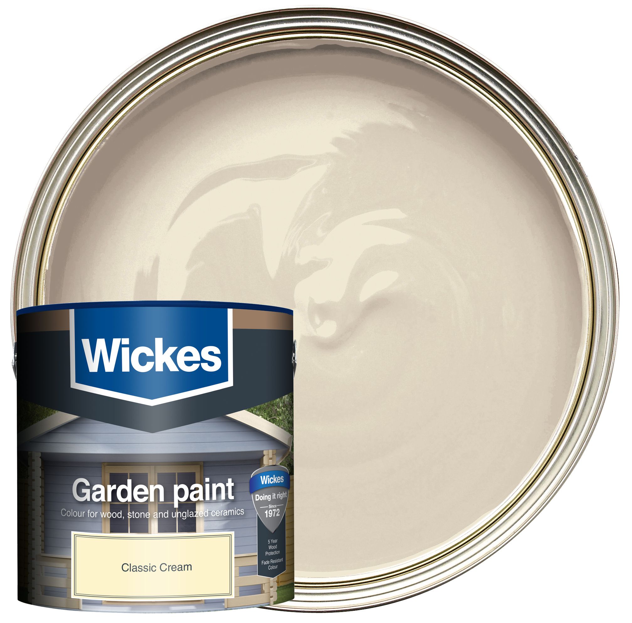 Image of Wickes Garden Colour Matt Wood Treatment - Classic Cream 2.5L