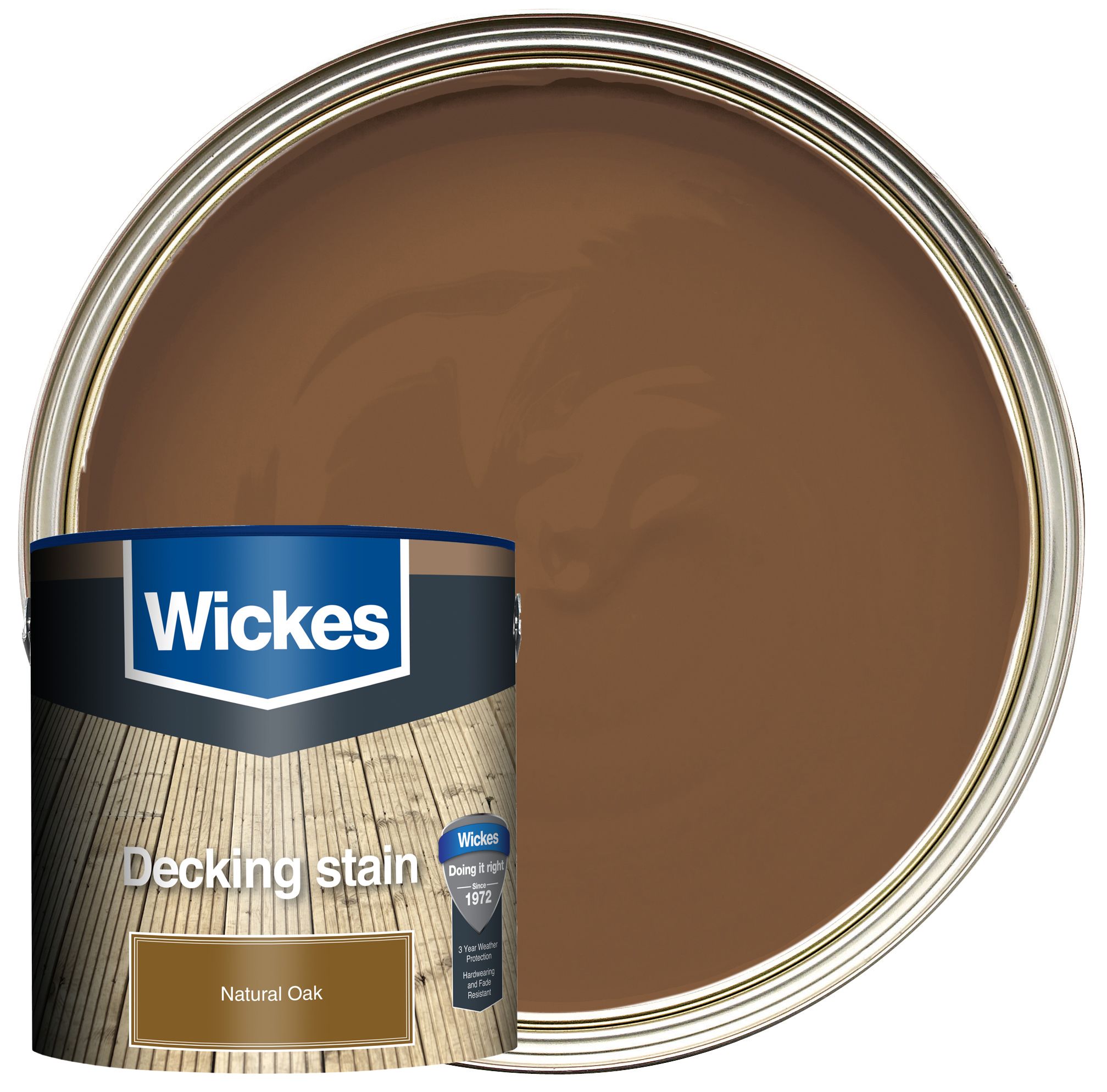 Image of Wickes Decking Stain - Natural Oak 2.5L