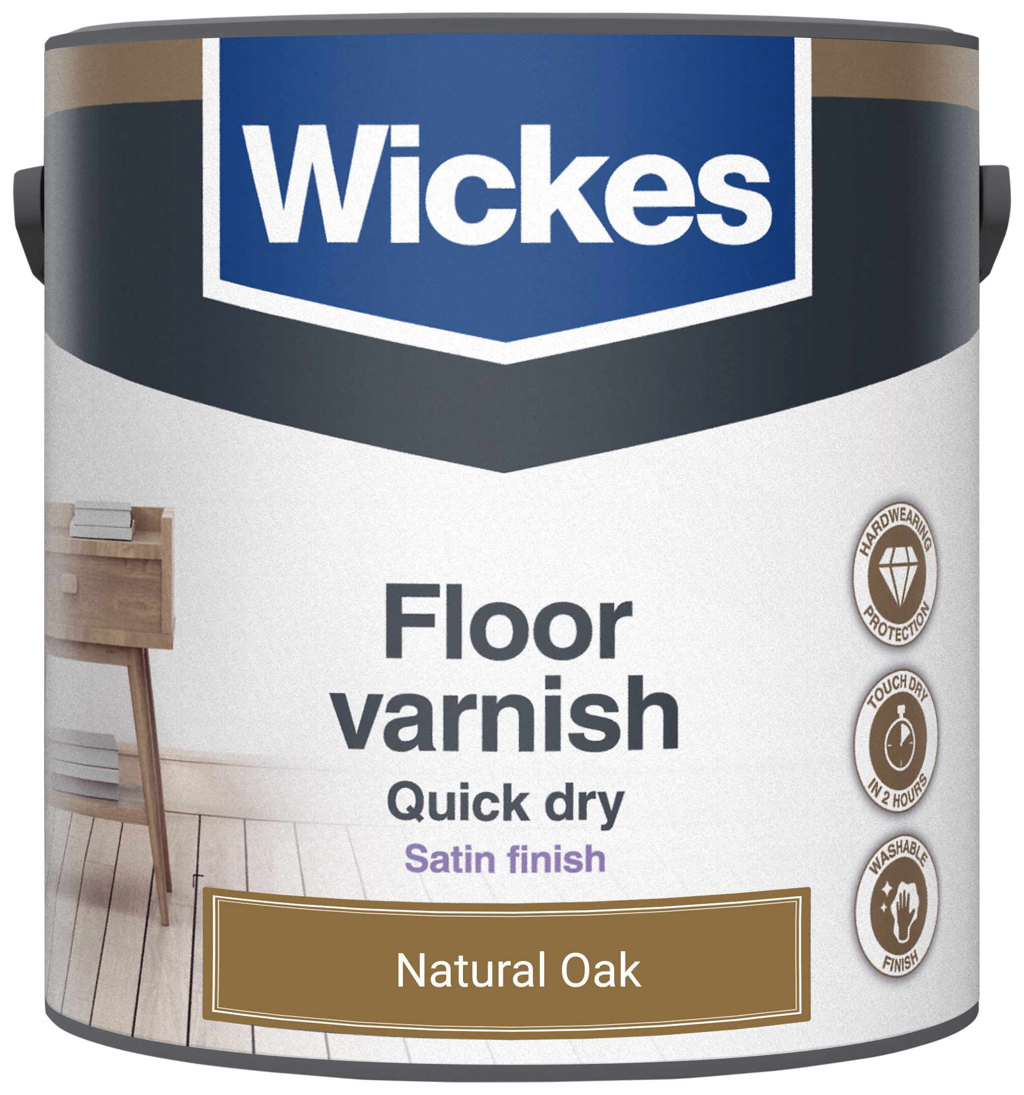 Image of Wickes Floor Varnish - Natural Oak 2.5L