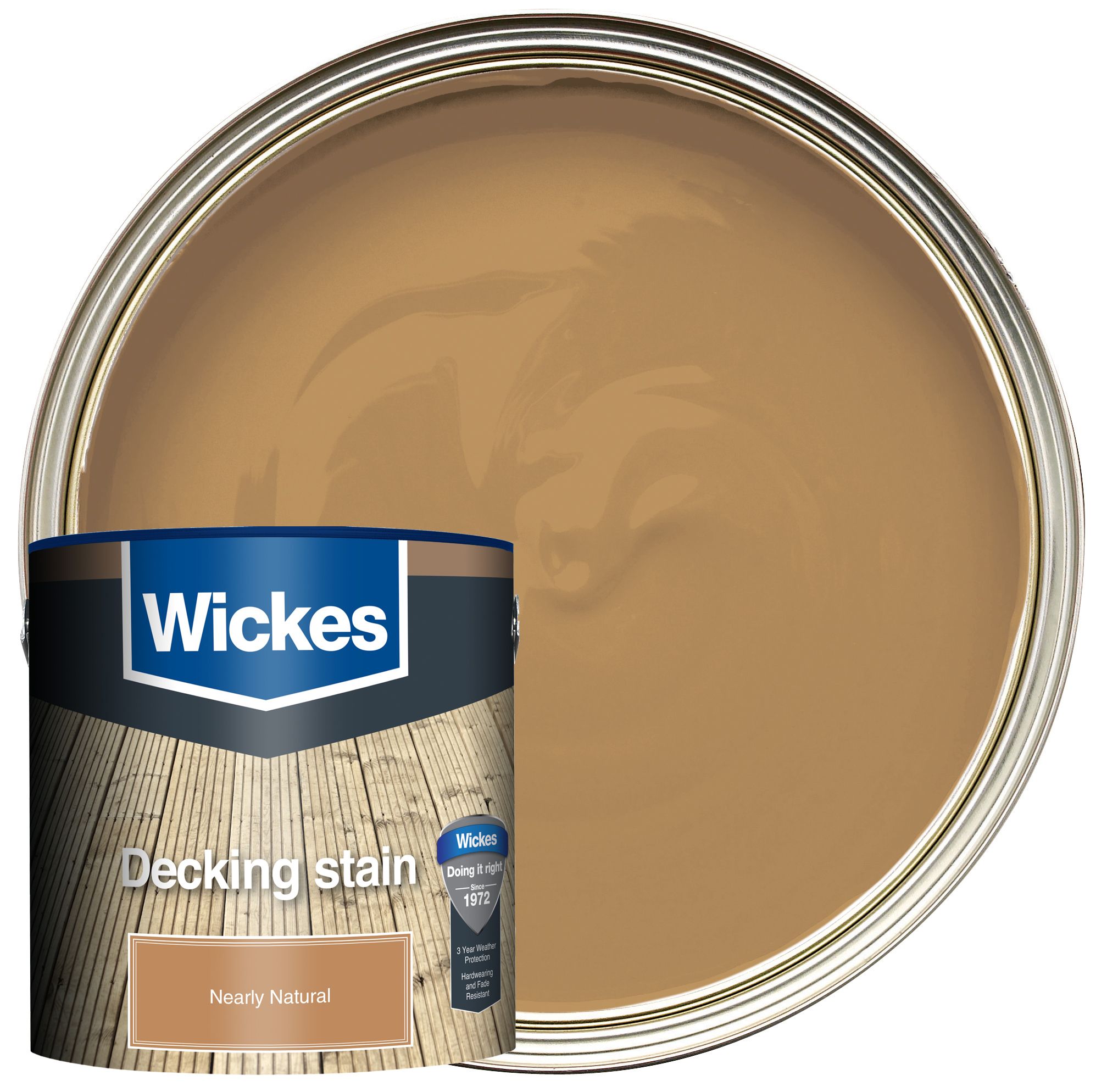 Image of Wickes Decking Stain - Nearly Natural 2.5L