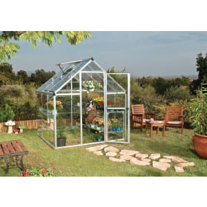 Palram Canopia 6 x 6ft Harmony Aluminium Apex Greenhouse with Clear Polycarbonate Panels