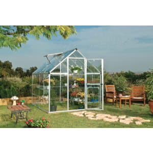 Palram Canopia 6 x 8ft Harmony Aluminium Apex Greenhouse with Clear Polycarbonate Panels