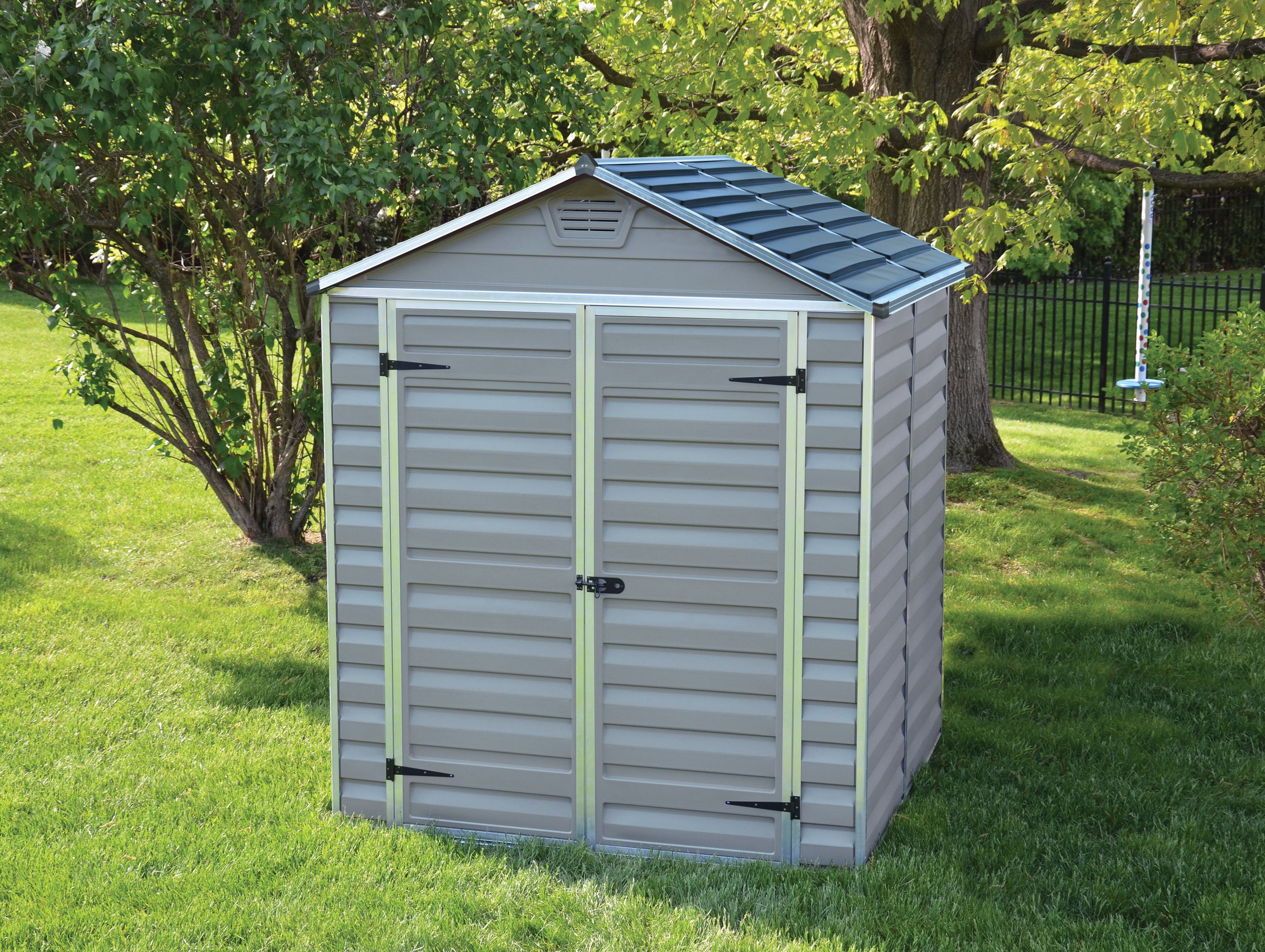 Palram Canopia Double Door Plastic Apex Shed with Skylight Roof - 6 x 5ft