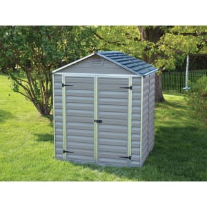 Palram - Canopia 6 x 5ft Double Door Plastic Apex Shed with Skylight Roof
