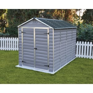 Palram - Canopia 6 x 10ft Large Double Door Plastic Apex Shed with Skylight Roof