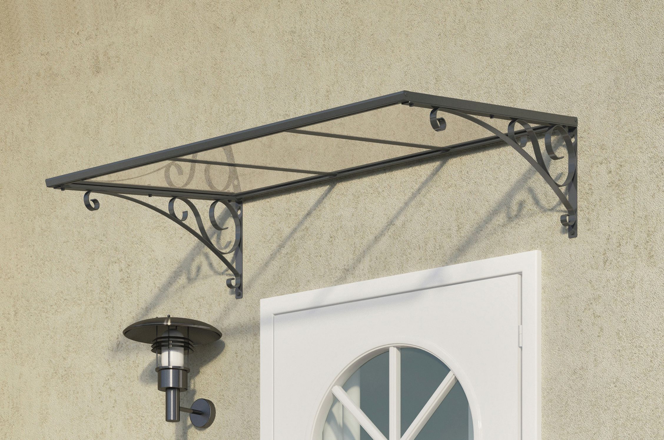 Image of Palram Venus Grey Polycarbonate Door Canopy - 880 x 1335mm