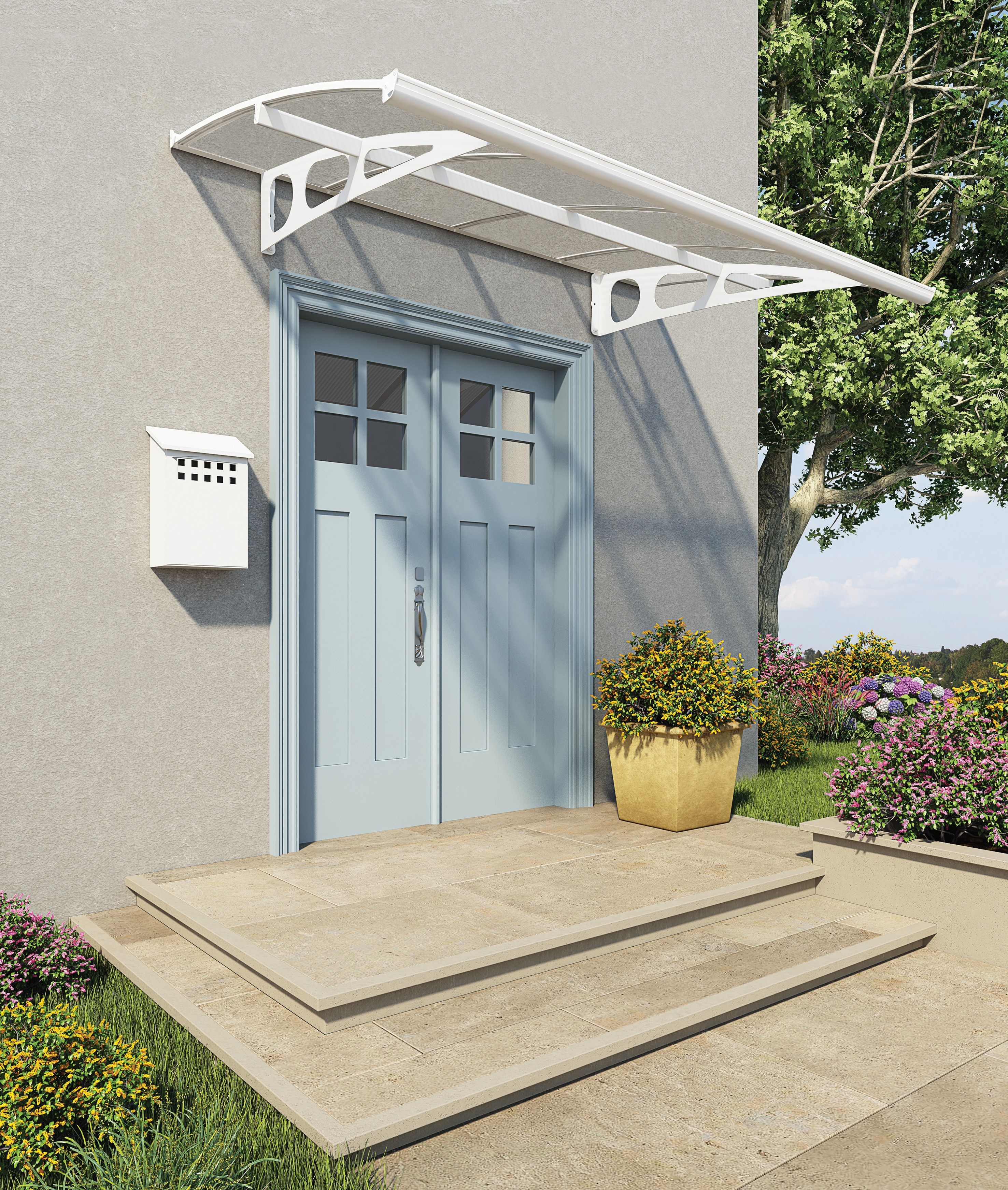 Palram Bordeaux Modern Polycarbonate Door Canopy - 1390