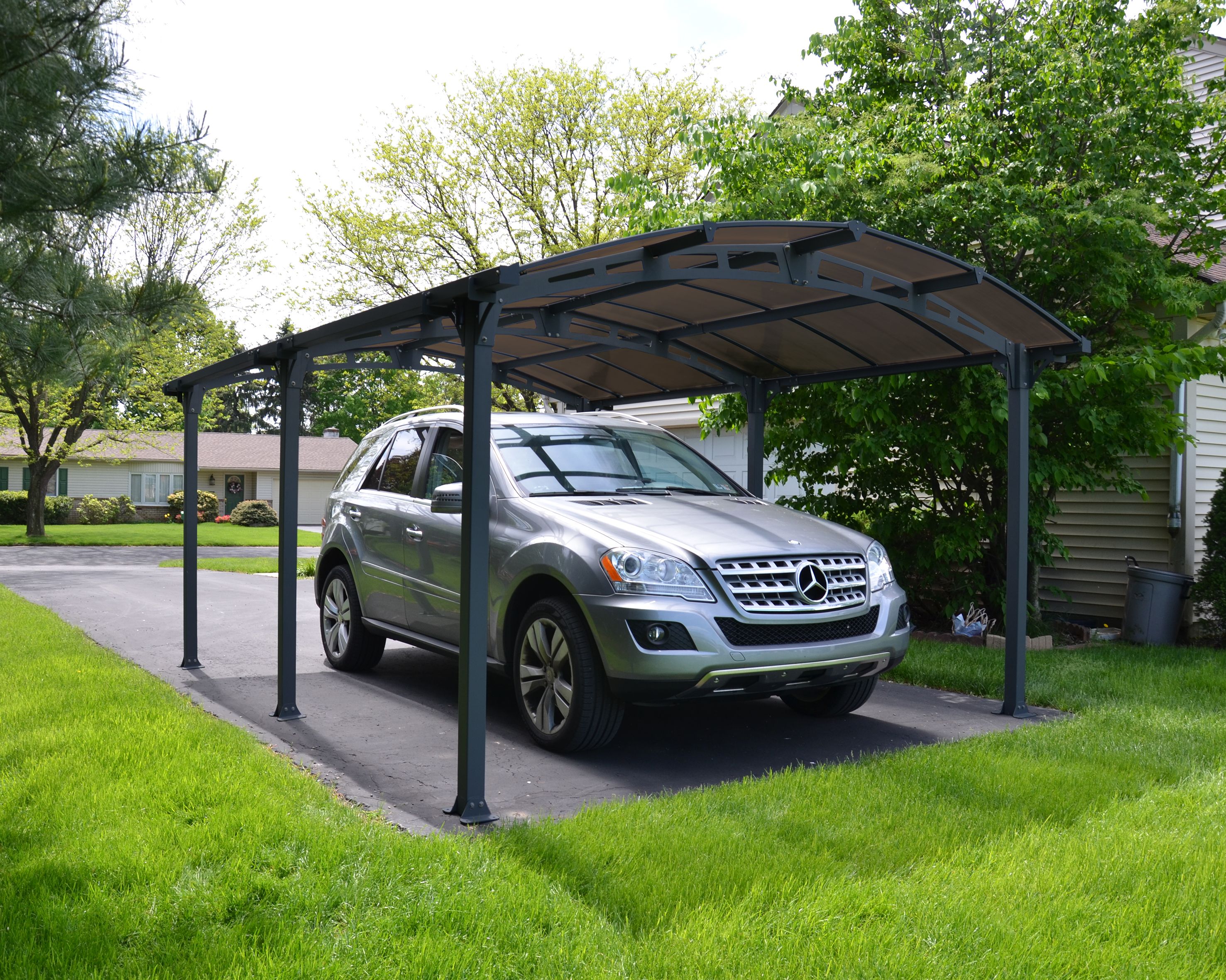 Palram Canopia 5020 x 3620mm Arcadia Polycarbonate Freestanding Carport - Grey