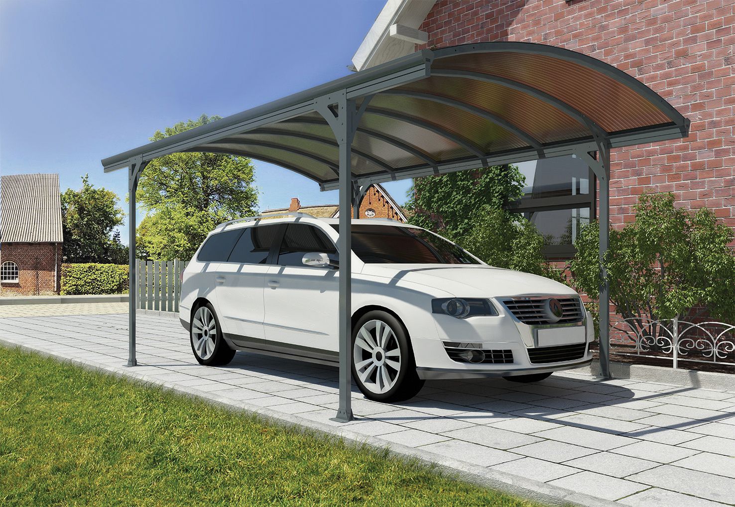 Palram Canopia Vitoria Grey Polycarbonate Freestanding Carport - 5010 x 2910mm