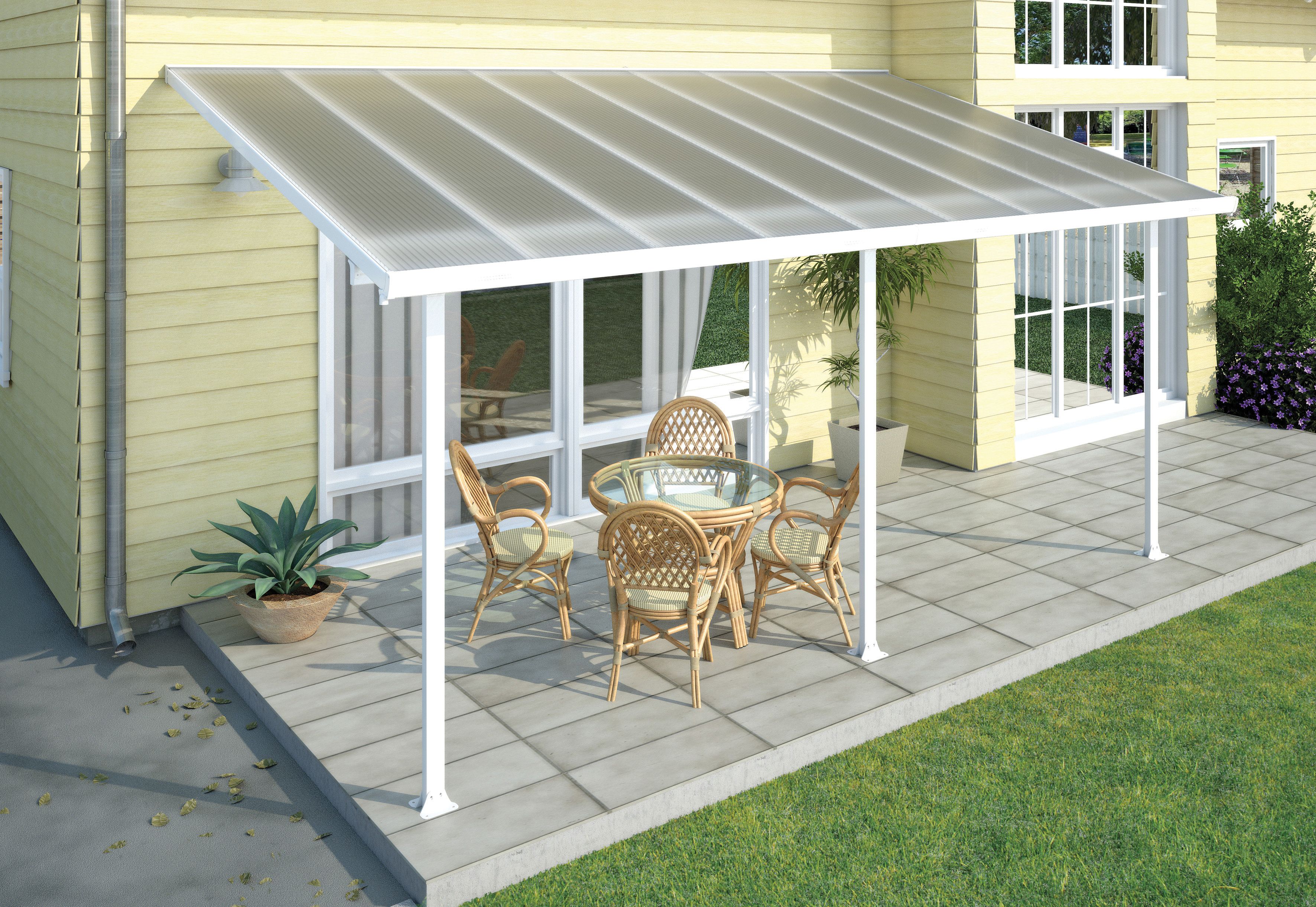 Image of Palram Canopia Feria Polycarbonate Patio Canopy White - 2950 x 3070 mm