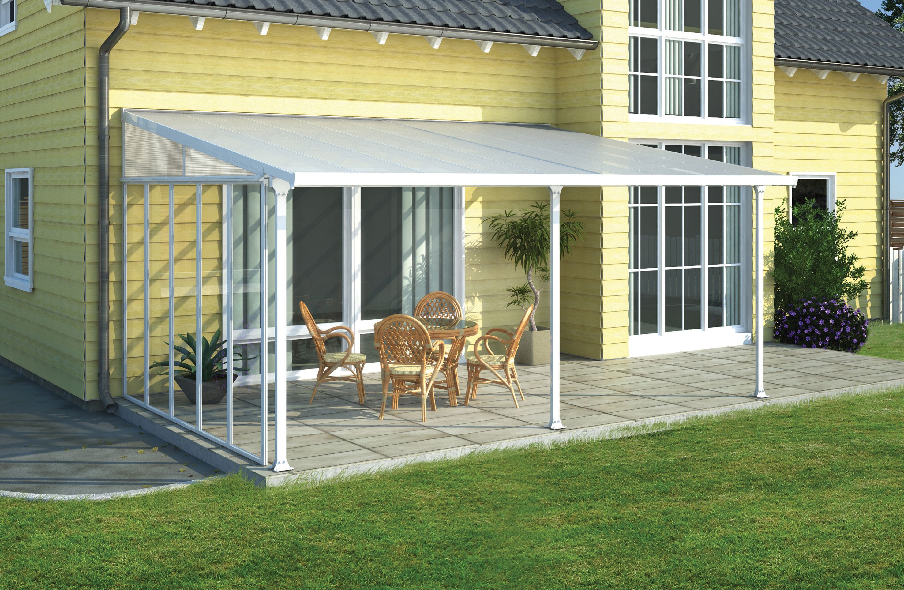 Image of Palram Canopia Feria Polycarbonate Patio Canopy White - 2950 x 4250 mm