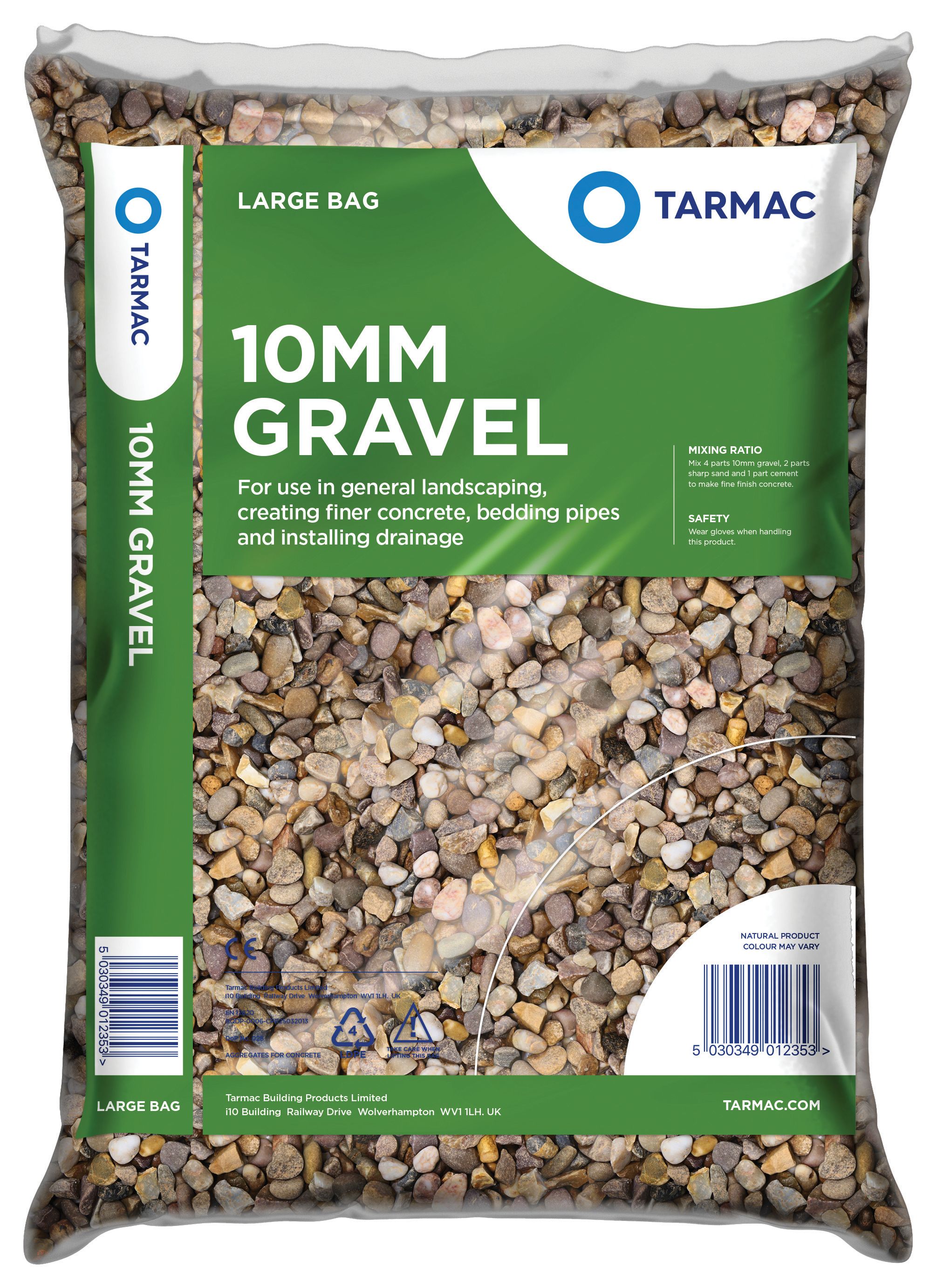 Image of Tarmac 10mm Gravel Pea Shingle - Major Bag