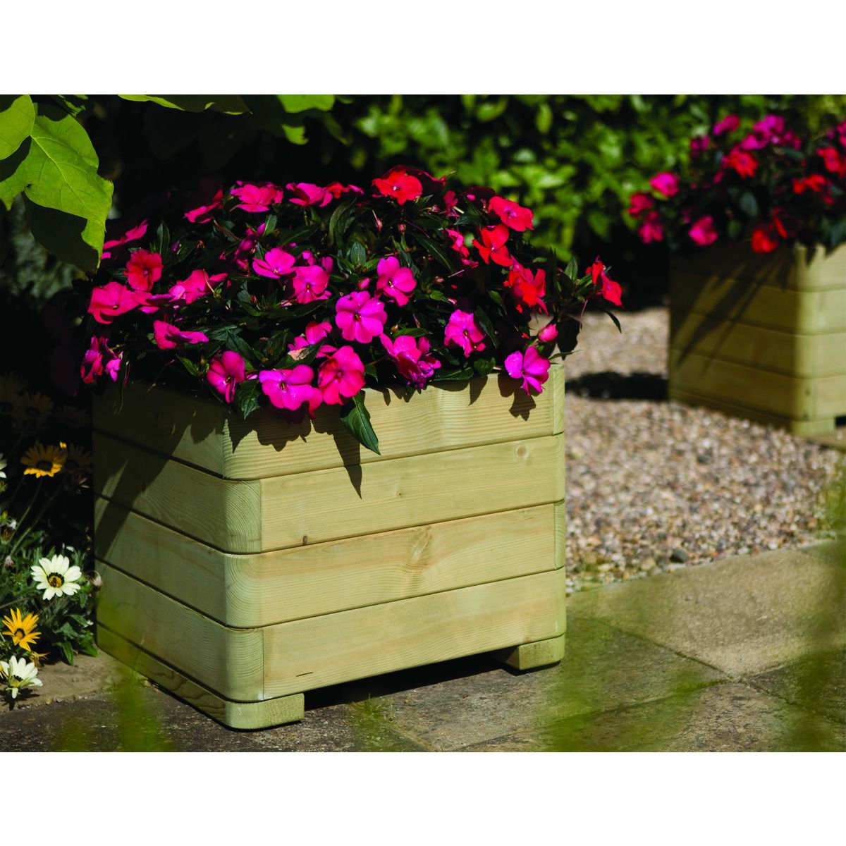 Image of Wickes Marberry Square Timber Planter - 390 x 500 x 500mm