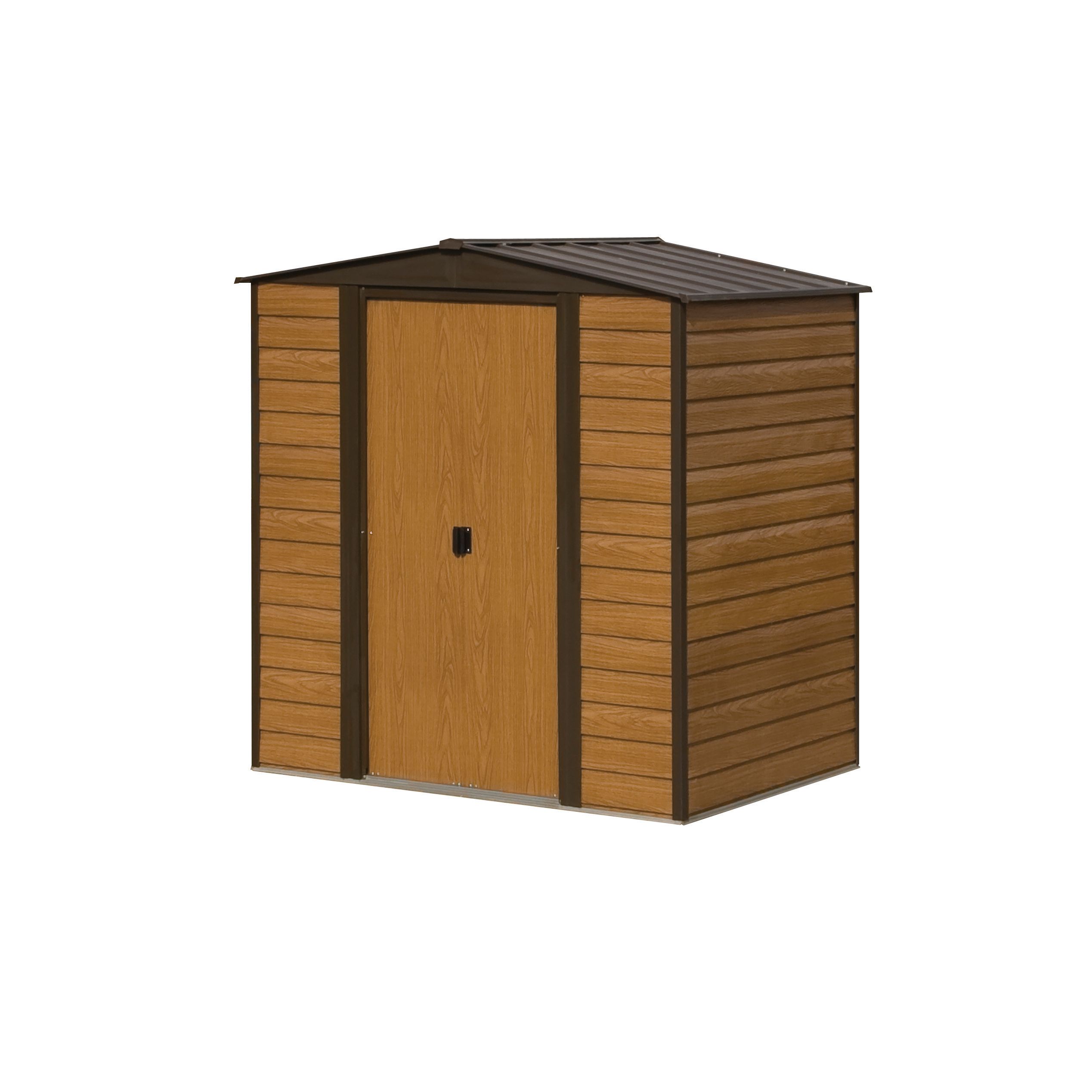 Image of Rowlinson Woodvale 6 x 5ft Double Door Metal Apex Shed without Floor