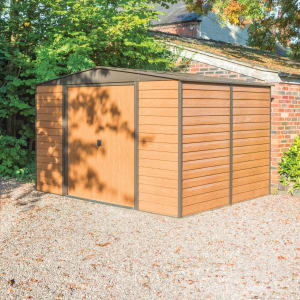 Image of Rowlinson Woodvale 10 x 8ft Large Double Door Metal Apex Shed without Floor