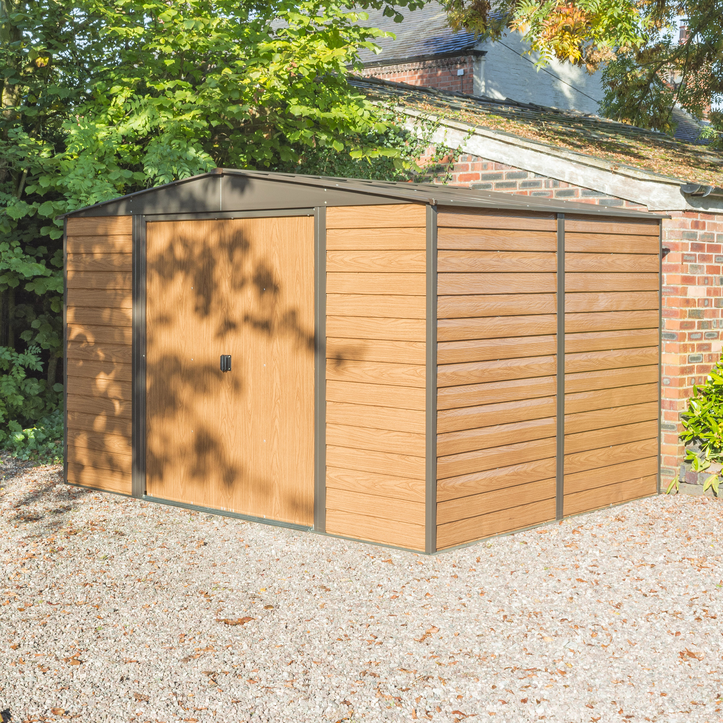 Rowlinson Woodvale  10 x 12ft Large Double Door Metal Apex Shed without Floor