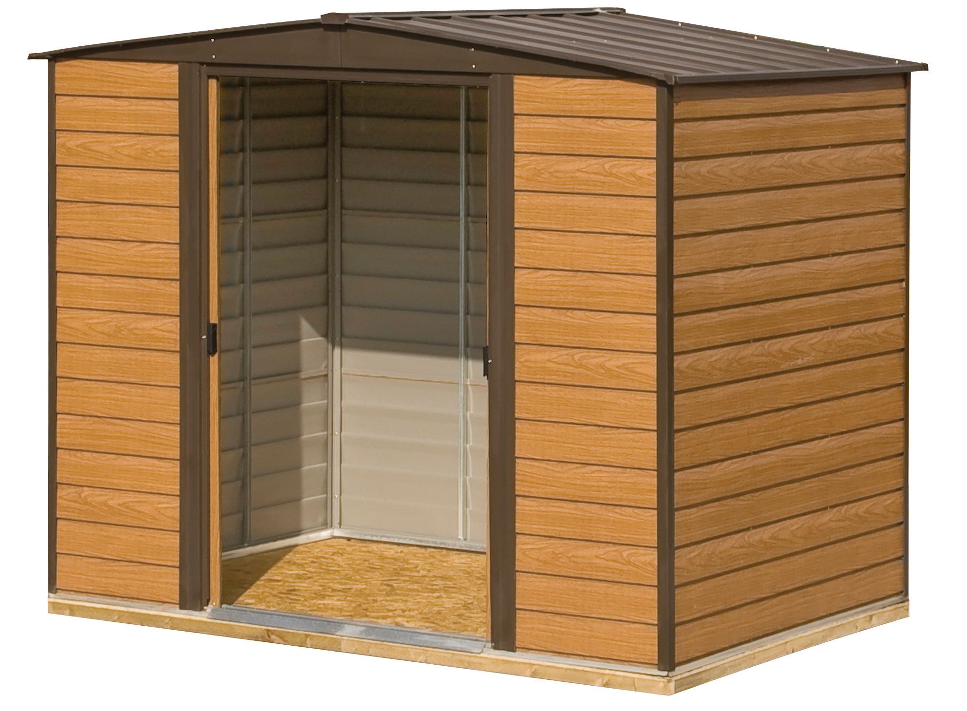 Image of Rowlinson Woodvale 10 x 6ft Large Double Door Metal Apex Shed including Floor