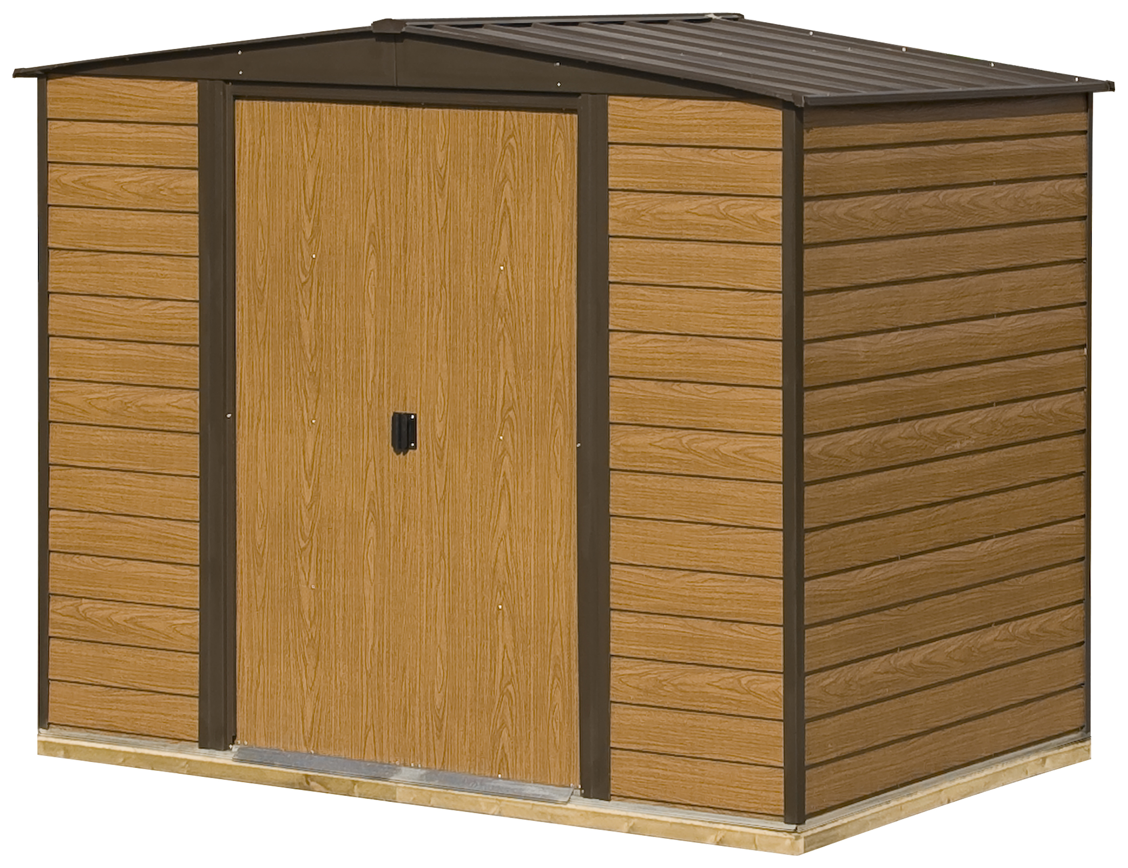 Rowlinson Woodvale 10 x 6ft Large Double Door Metal Apex Shed including Floor