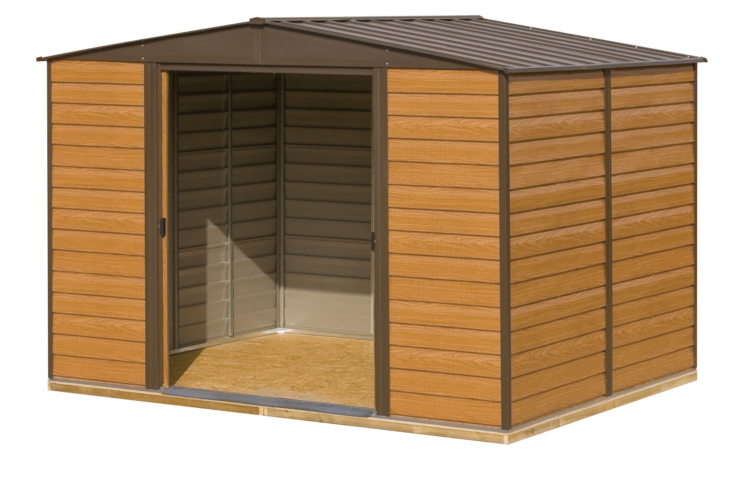 Rowlinson Woodvale Large Double Door Metal Apex Shed including Floor - 10 x 12ft