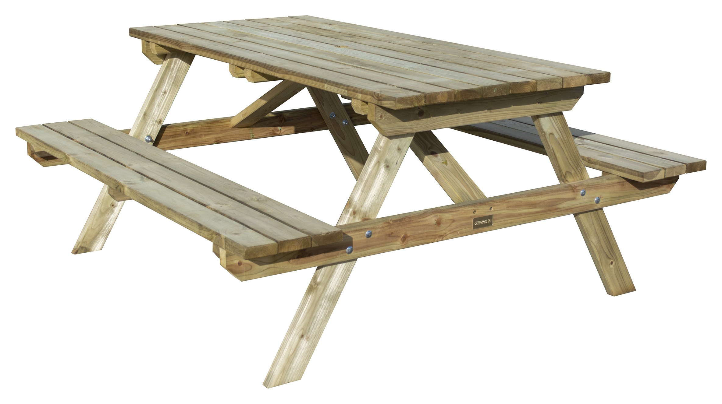 Image of Rowlinson Wooden Garden Picnic Table - 1.5 x 1.5m