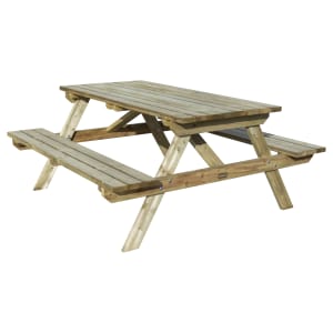 Image of Rowlinson Wooden Garden Picnic Table - 1.5 x 1.5m