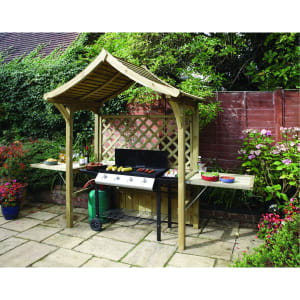 Rowlinson Party Trellis Garden Arbour with Lifting Seat - 1810 x 1290 mm