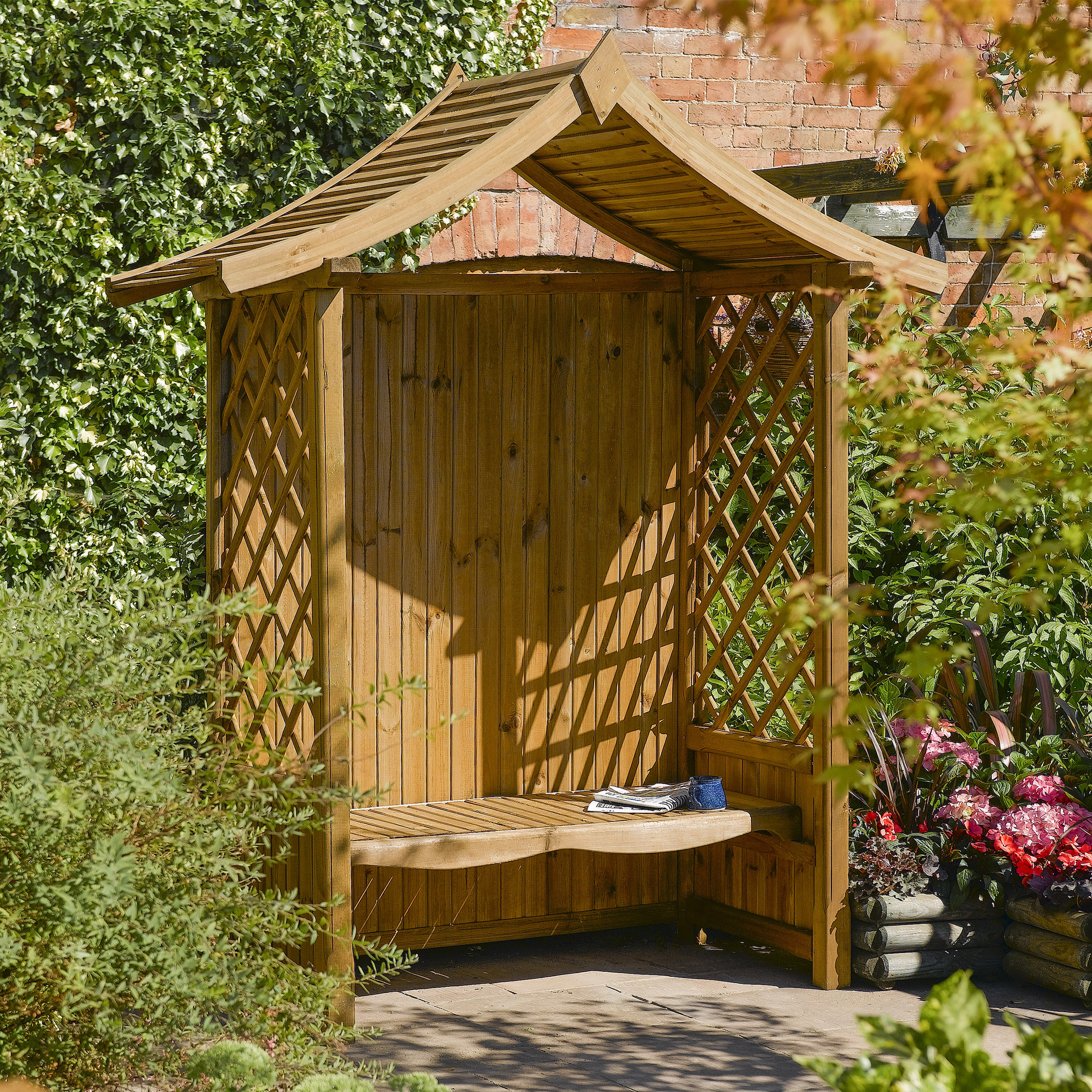 Image of Rowlinson Tenbury Trellis Garden Arbour - 1765 x 940mm