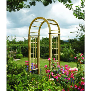 Rowlinson Curved Wooden Trellis Garden Arch - 1240 x 650 mm