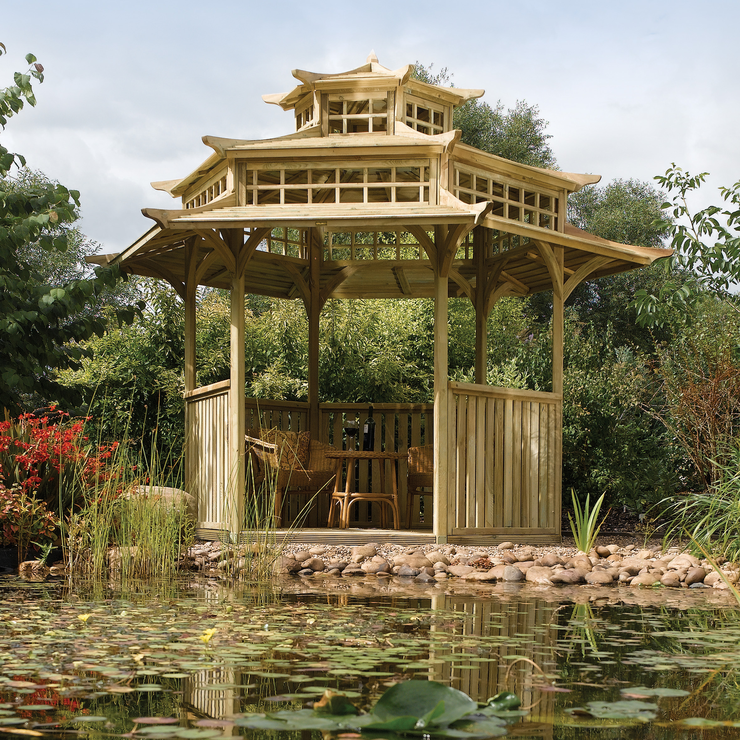 Rowlinson Oriental Timber Pagoda - 4.025 x 3.29m