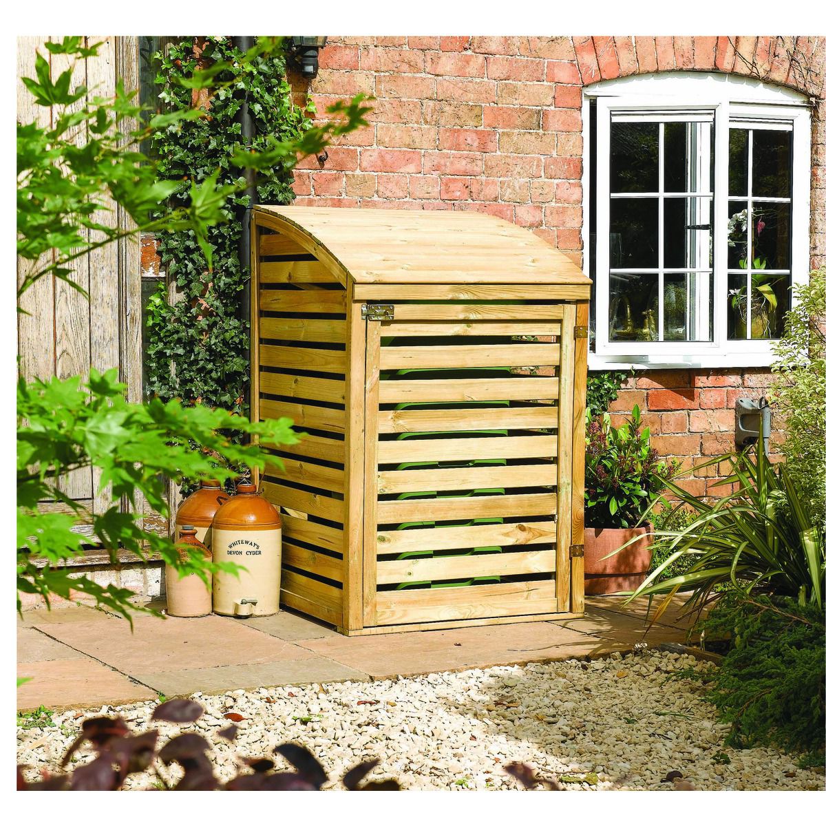 Image of Rowlinson 3 x 3ft Timber Single Wheelie Bin Storage