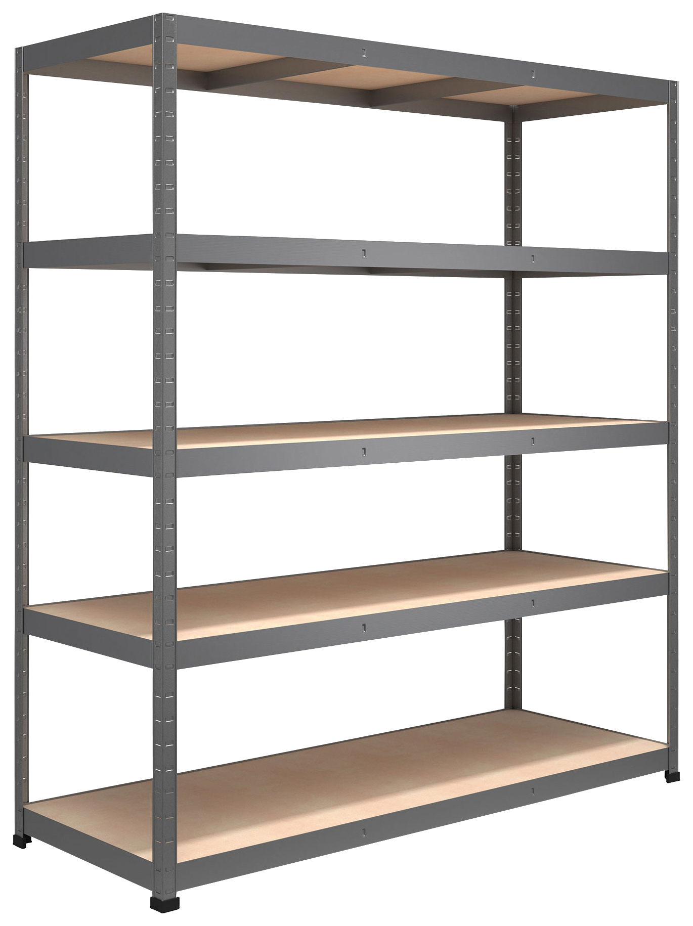 Image of Rb Boss 5 Tier Wood Shelving Kit Galvanised - 1800 x 1600 x 600mm 250kg Udl