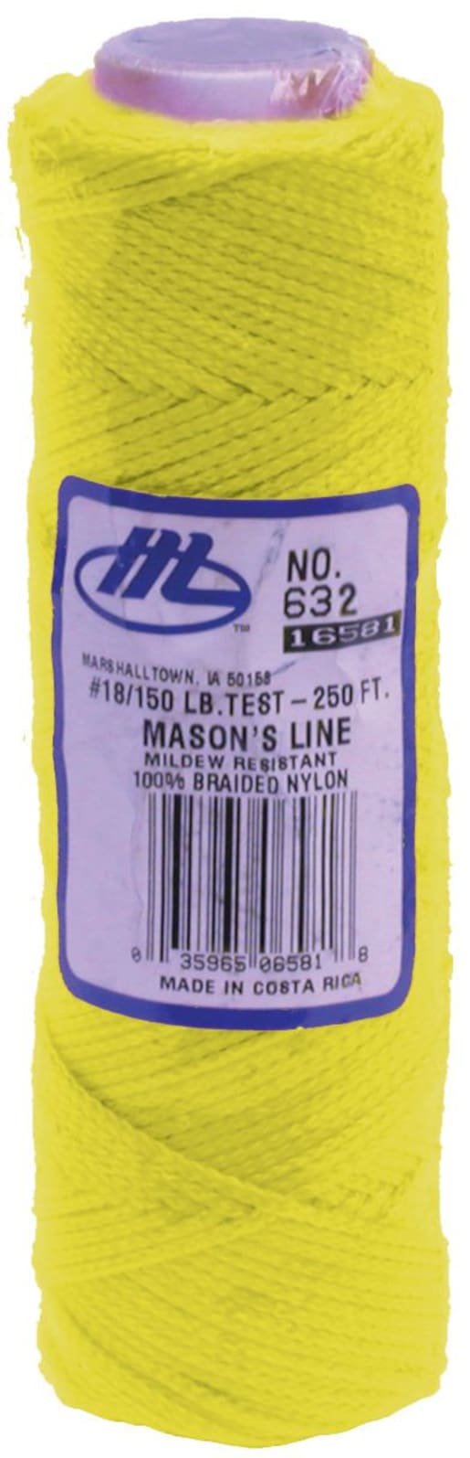 Pink & Yellow MARSHALLTOWN Braided Nylon Mason's Brick Line 87m/287' White 