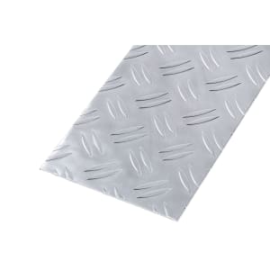 Wickes Metal Sheet Aluminium Checkerplate - 120mm x 1m