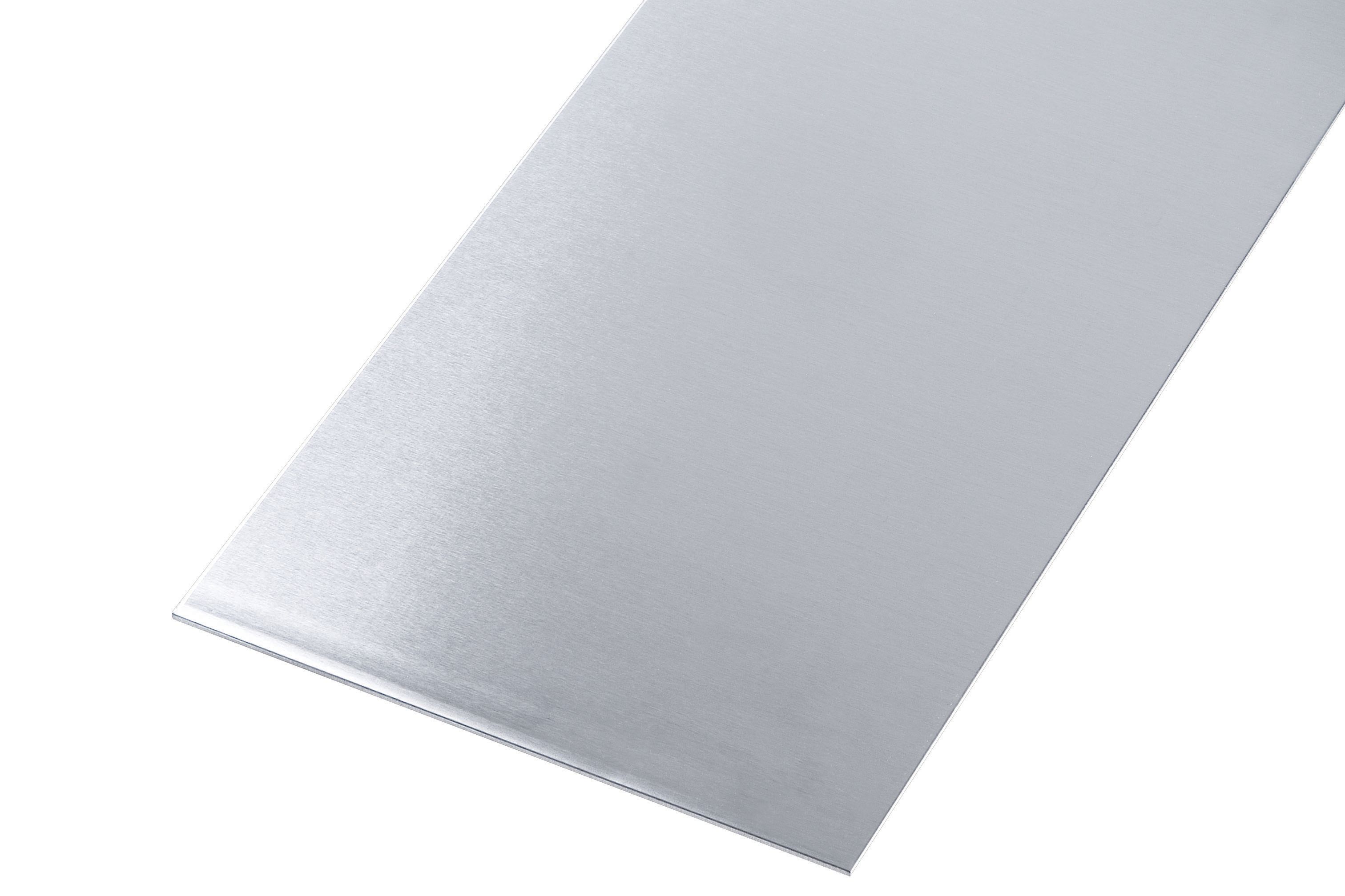 Image of Wickes Metal Sheet Aluminium with Stainless Steel Effect Finish - 300 x 1m
