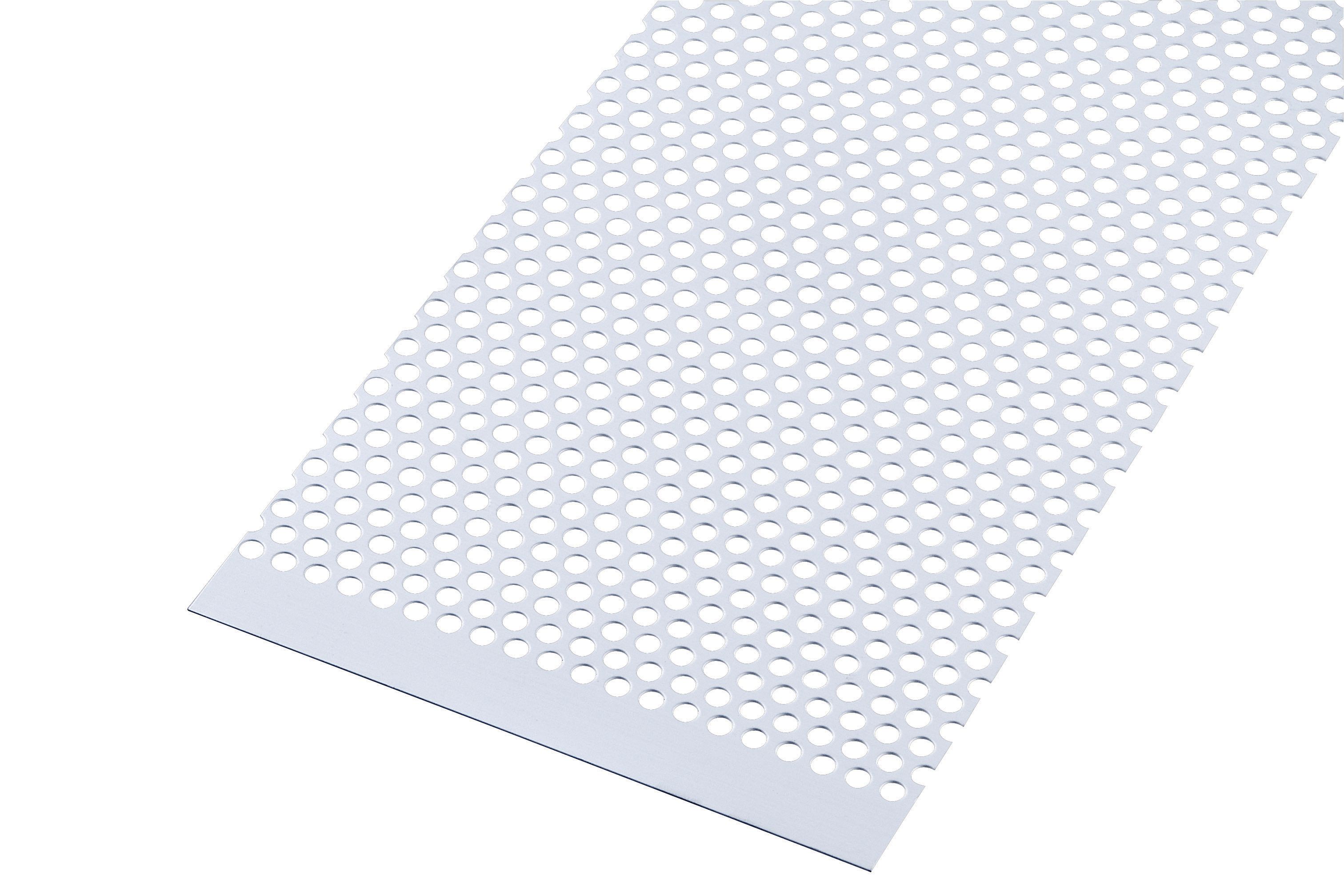 Image of Wickes Metal Sheet Perforated Round Hole 4.0mm Anodised Aluminium - 200mm x 1m