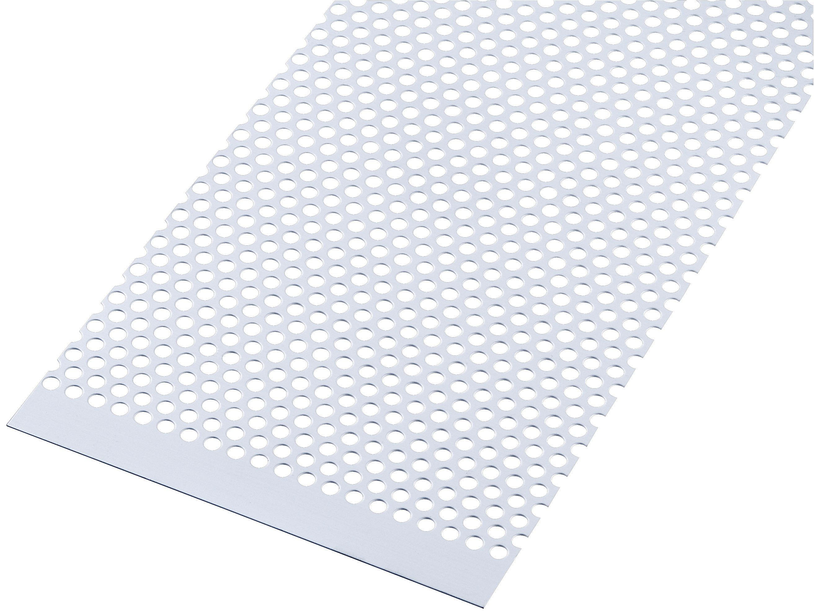 Wickes Metal Sheet Perforated Round Hole 4.0mm Anodised Aluminium - 200mm x 1m