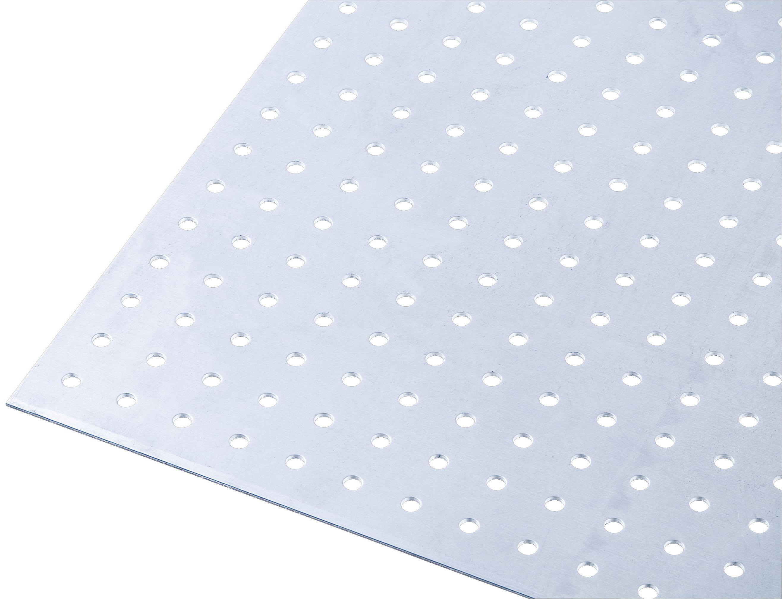 Rothley Perforated Round Hole 4.5mm Galvanised Steel Metal Sheet - 250 x 500mm