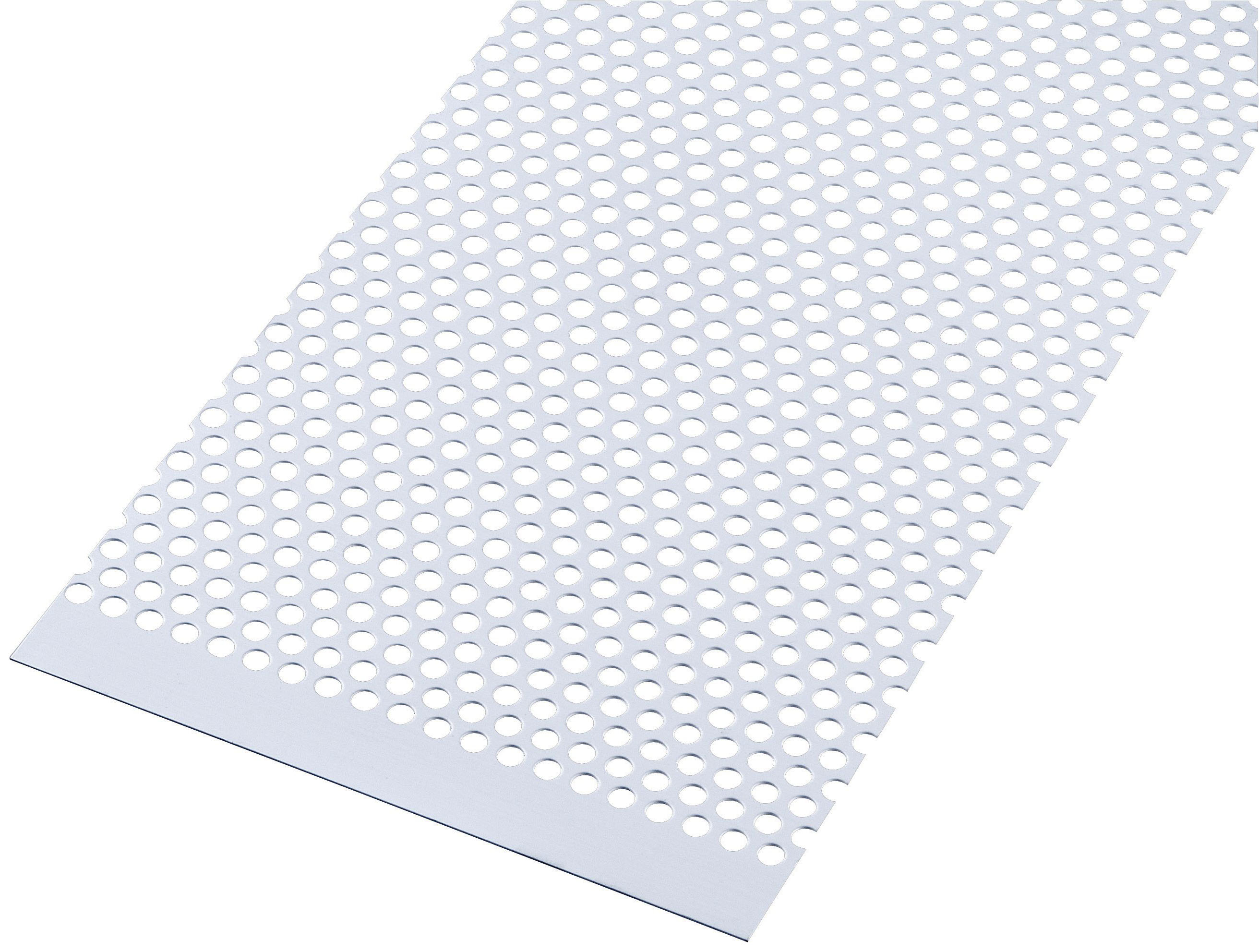 Image of Wickes Metal Sheet Perforated Round Hole 4.0mm Anodised Aluminium - 200 X 500mm