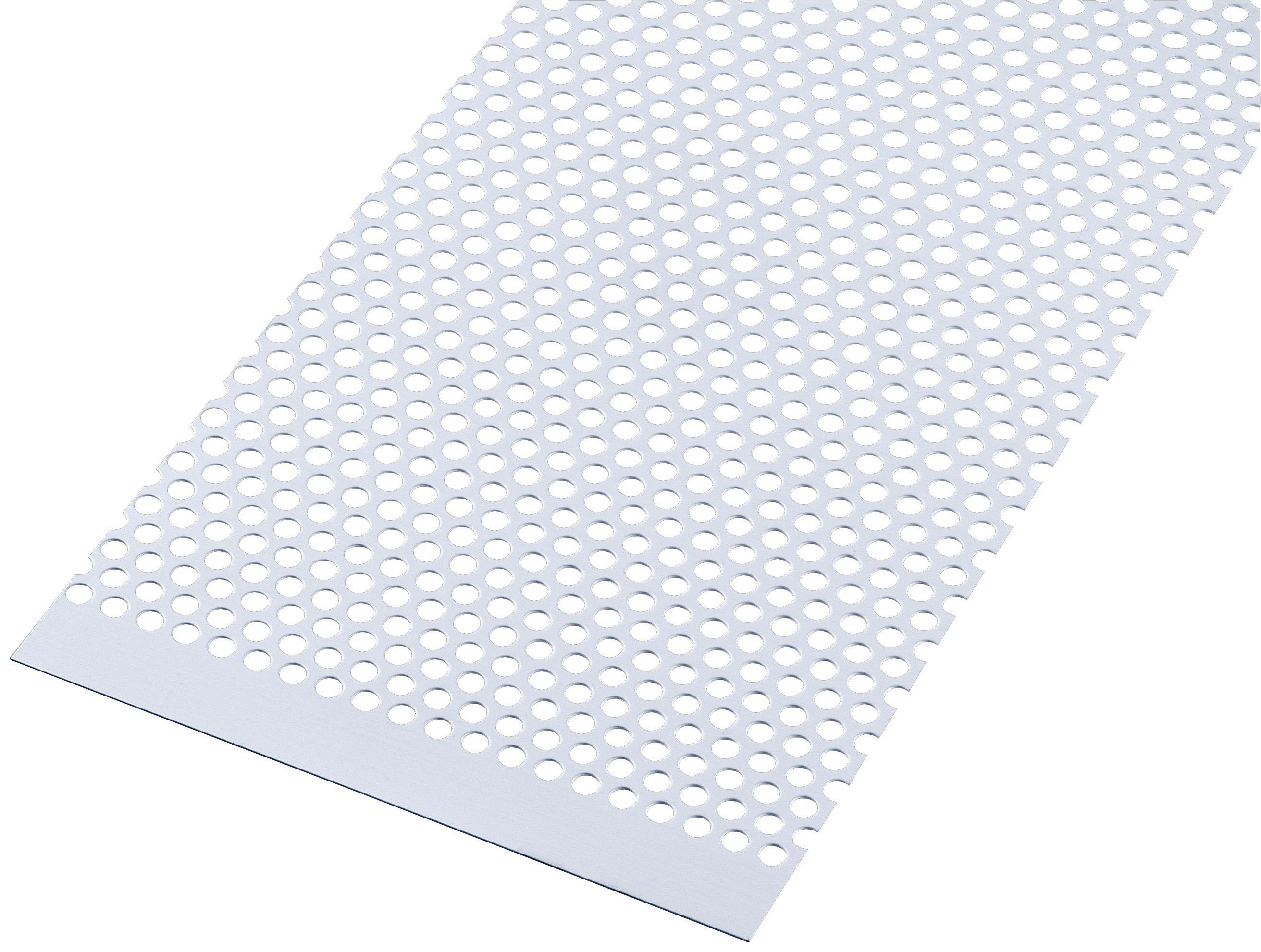 Rothley Perforated Round Hole 4.0mm Anodised Aluminium Metal Sheet - 250 x 500mm