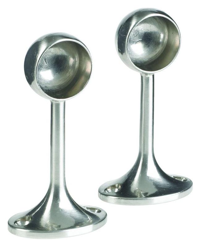 Wickes Decorative End Rail Bracket - 25mm Brushed Nickel Pack of 2