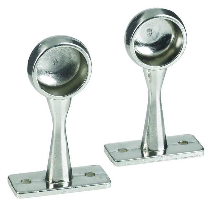 Image of Wickes Interior End Rail Bracket - 19mm Brushed Nickel Pack of 2