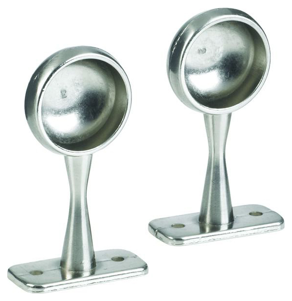 Wickes End Rail Bracket - 25mm Brushed Nickel Pack of 2