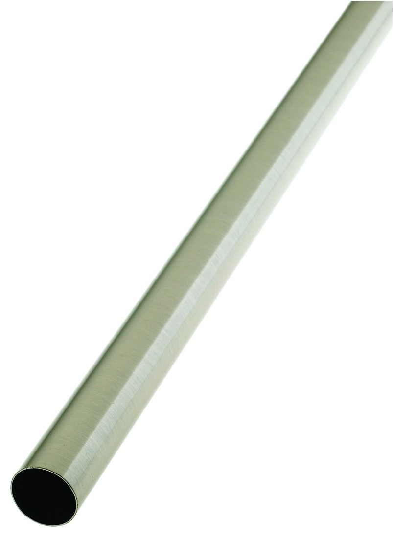 Wickes Interior Wardrobe Rail - 25mm x 1.8m Brushed Nickel